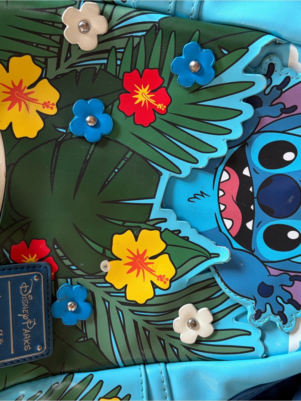 Disney Blue Stitch Floral Kids One-Piece